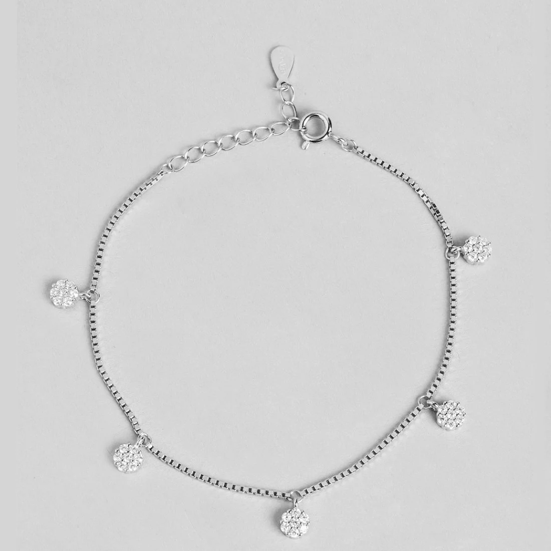 Eternal Circles 925 Sterling Silver Rhodium-Plated Circle Bracelet - Image 4