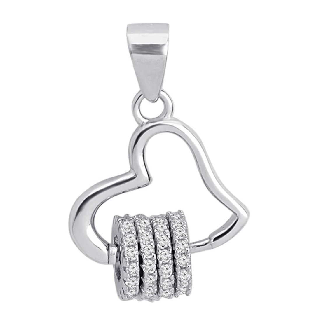 Eternal Heart Rhodium Plated 925 Sterling Silver Pendant - Image 5
