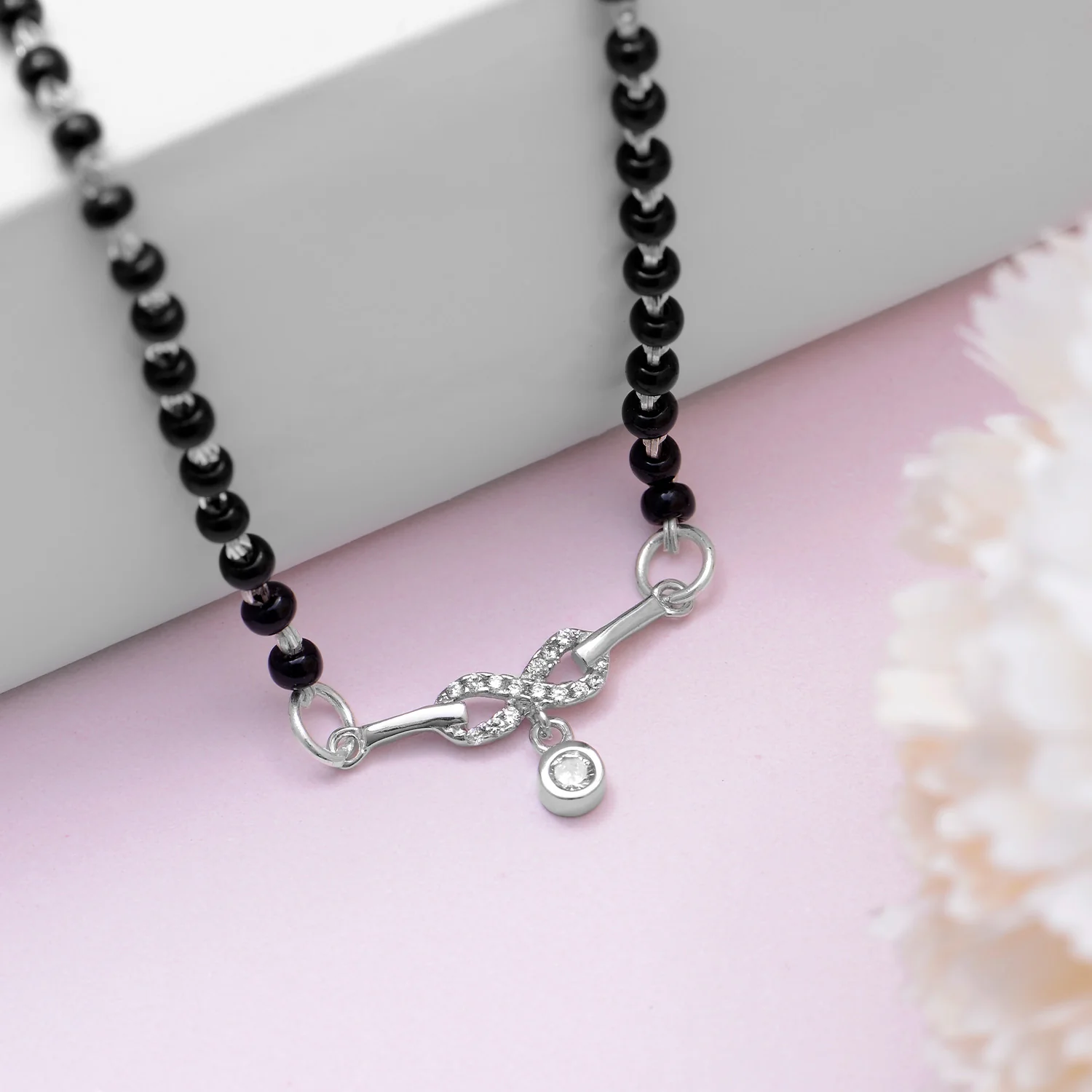 Eternal Infinity Gold-Plated CZ 925 Sterling Silver Mangalsutra - Image 14