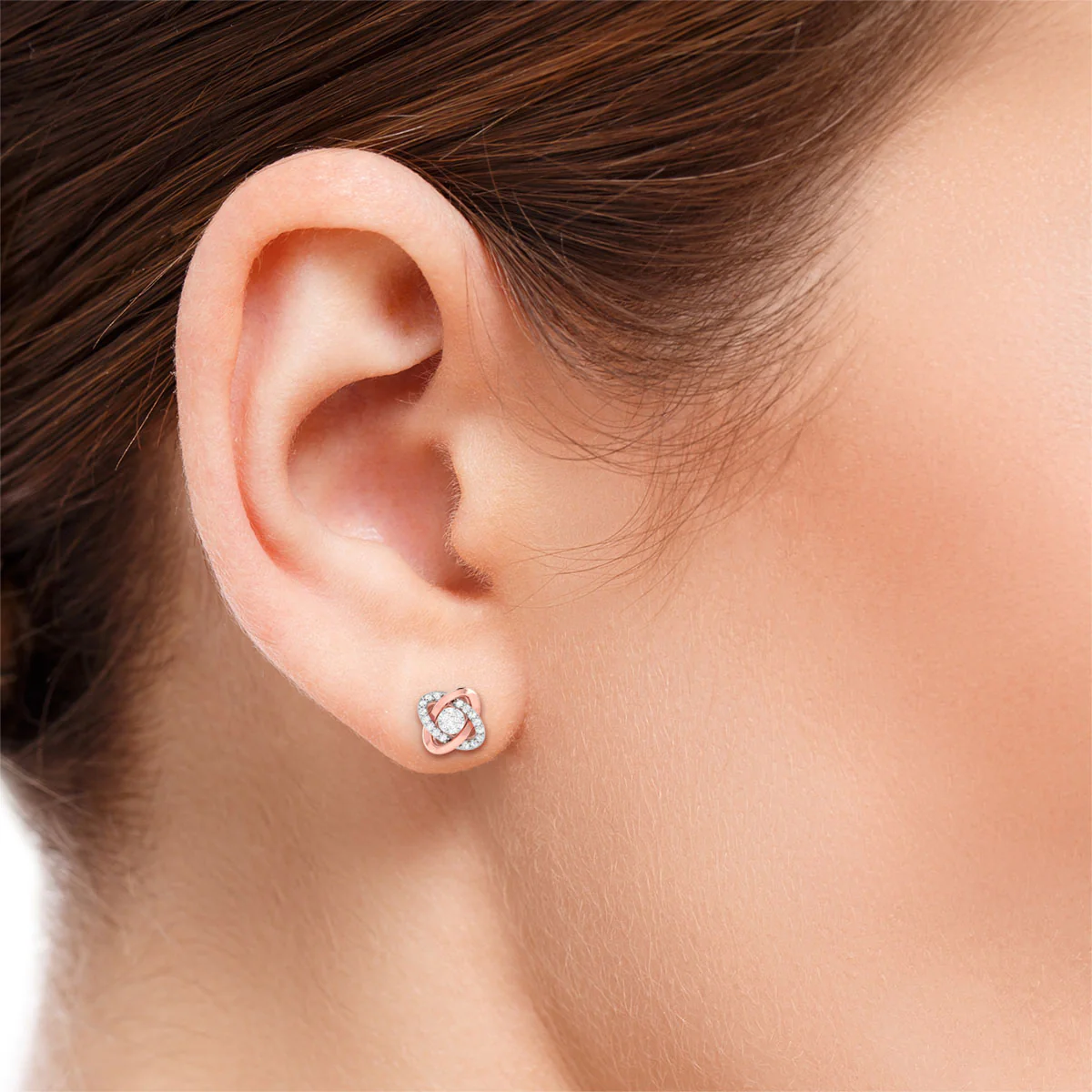 Eternal Knot Lab-Grown Diamond Stud Earrings - Image 16