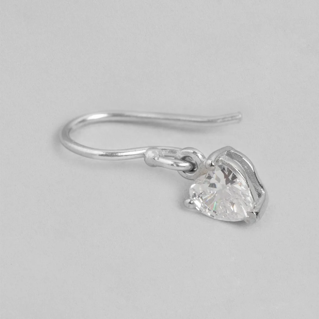 Eternal Love Radiance Rhodium Plated CZ 925 Sterling Silver Heart Earrings - Image 4