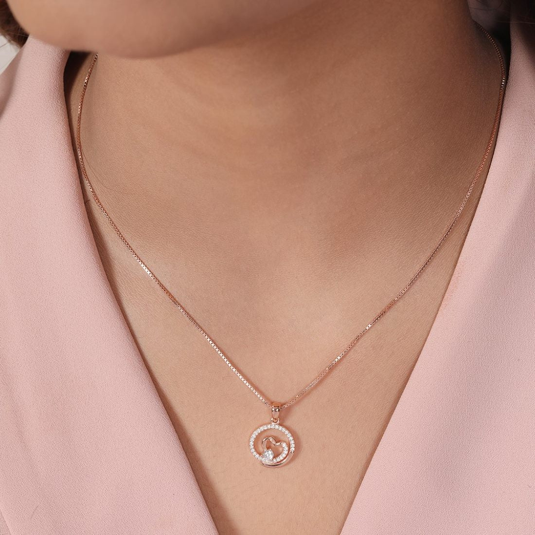 Eternal Love Rose Gold Plated 925 Sterling Silver Pendant - Image 3