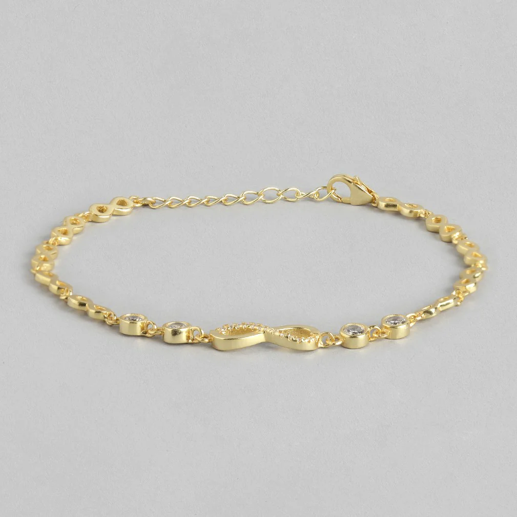Eternal Sparkle 925 Sterling Silver Gold Plated Bracelet - Image 4