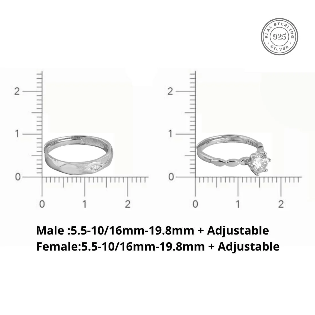 Eternally Bound Couple Rings 925 Silver Rings - Valentines Edition With Gift Box (Adjustable) - Image 9