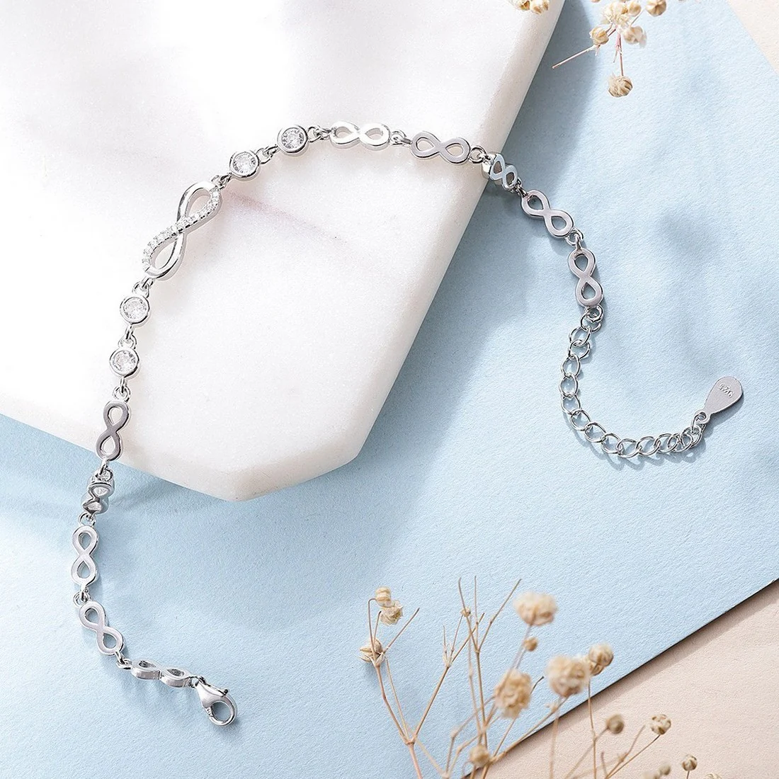 Infinity 925 Silver Bracelet - Valentines Edition With Gift Box - Image 4