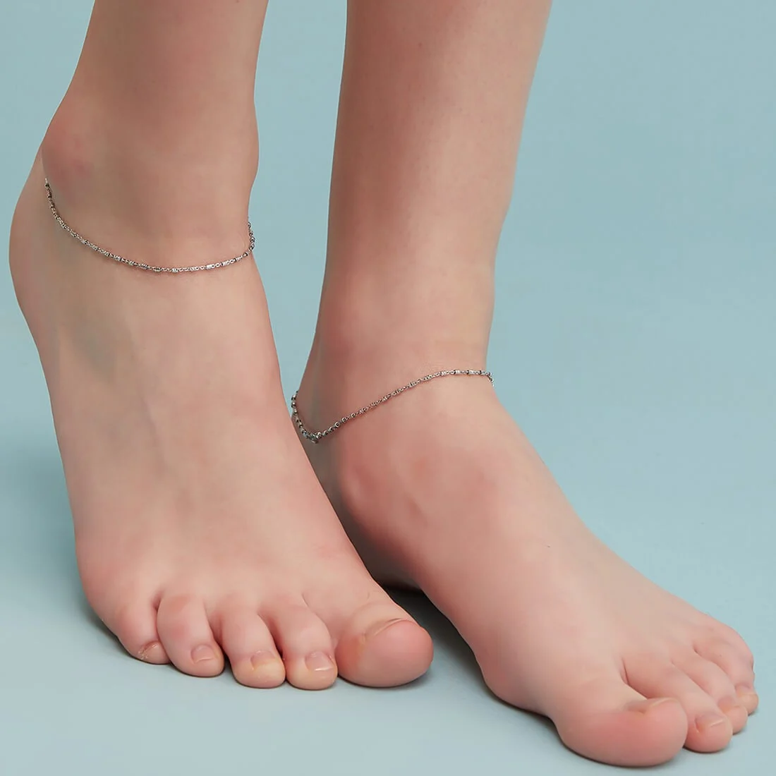 Twisted 925 Sterling Silver Anklets - Image 2