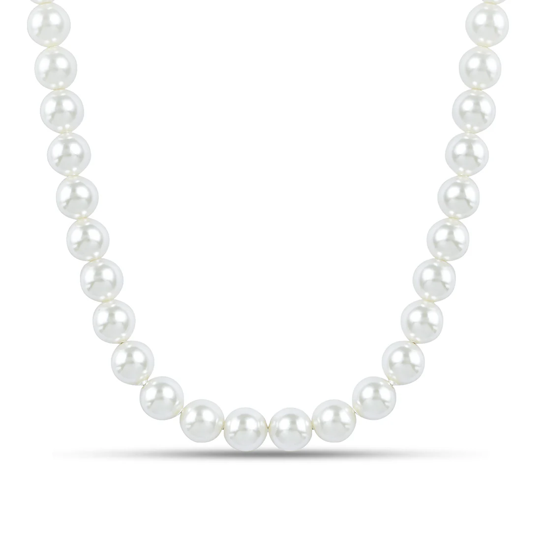 Eternal Luster Rhodium-Plated 925 Sterling Silver Pearl Necklace - Image 3