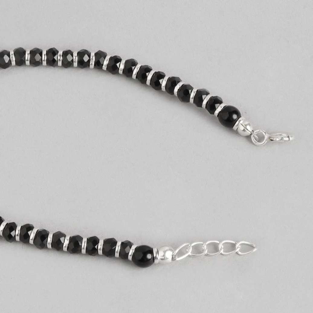 Evil Eye Black Beads 925 Sterling Silver Bracelet - Image 6