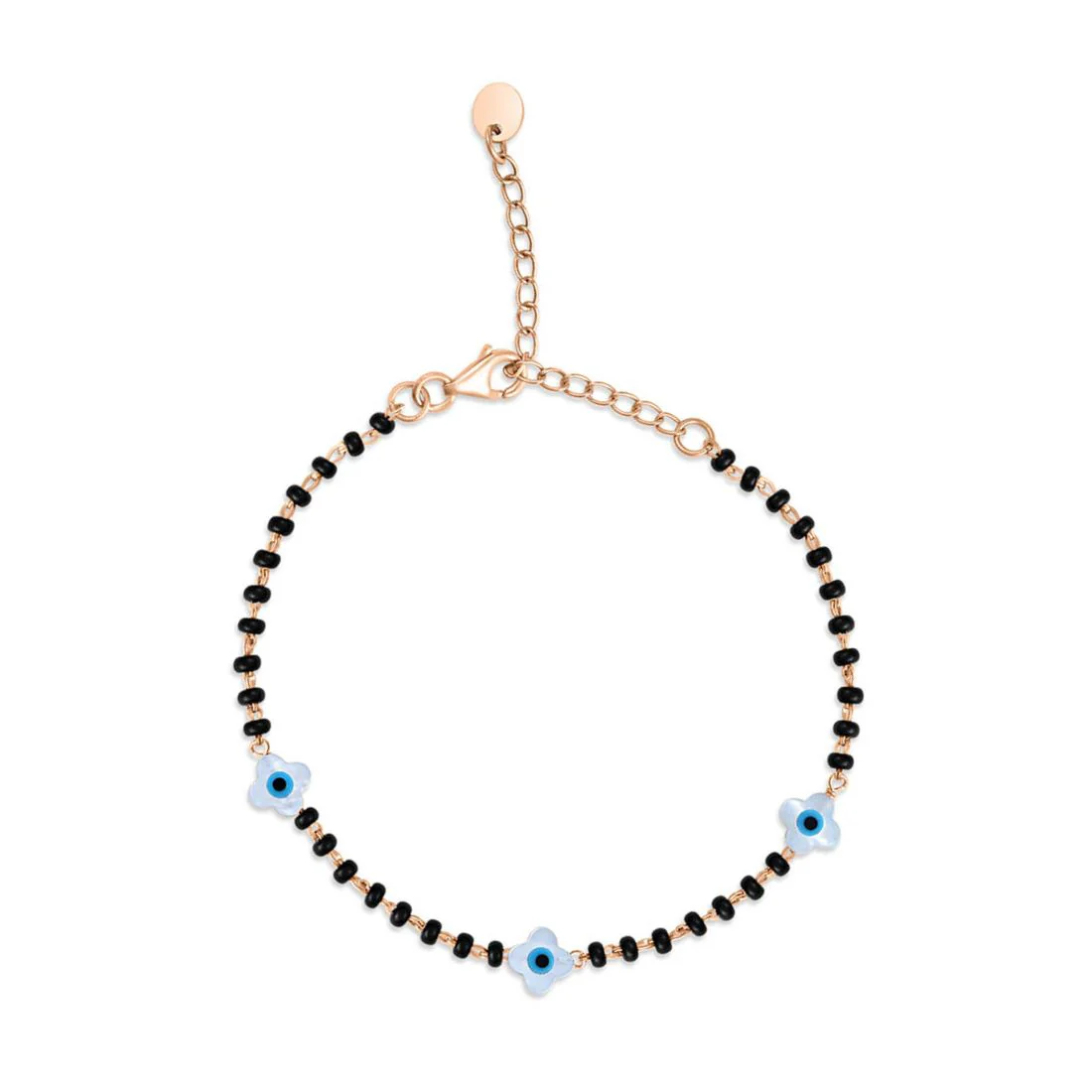 Evil Eye Rose Gold Plated 925 Sterling Silver Bracelet - Image 3