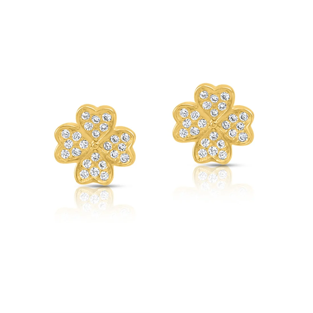 Exquisite Floral Gold Plated 925 Sterling Silver Earrings - Image 5
