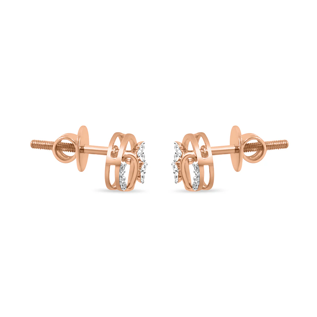 Floral Circle Gold Earrings with Lab-Grown Diamonds - Image 8