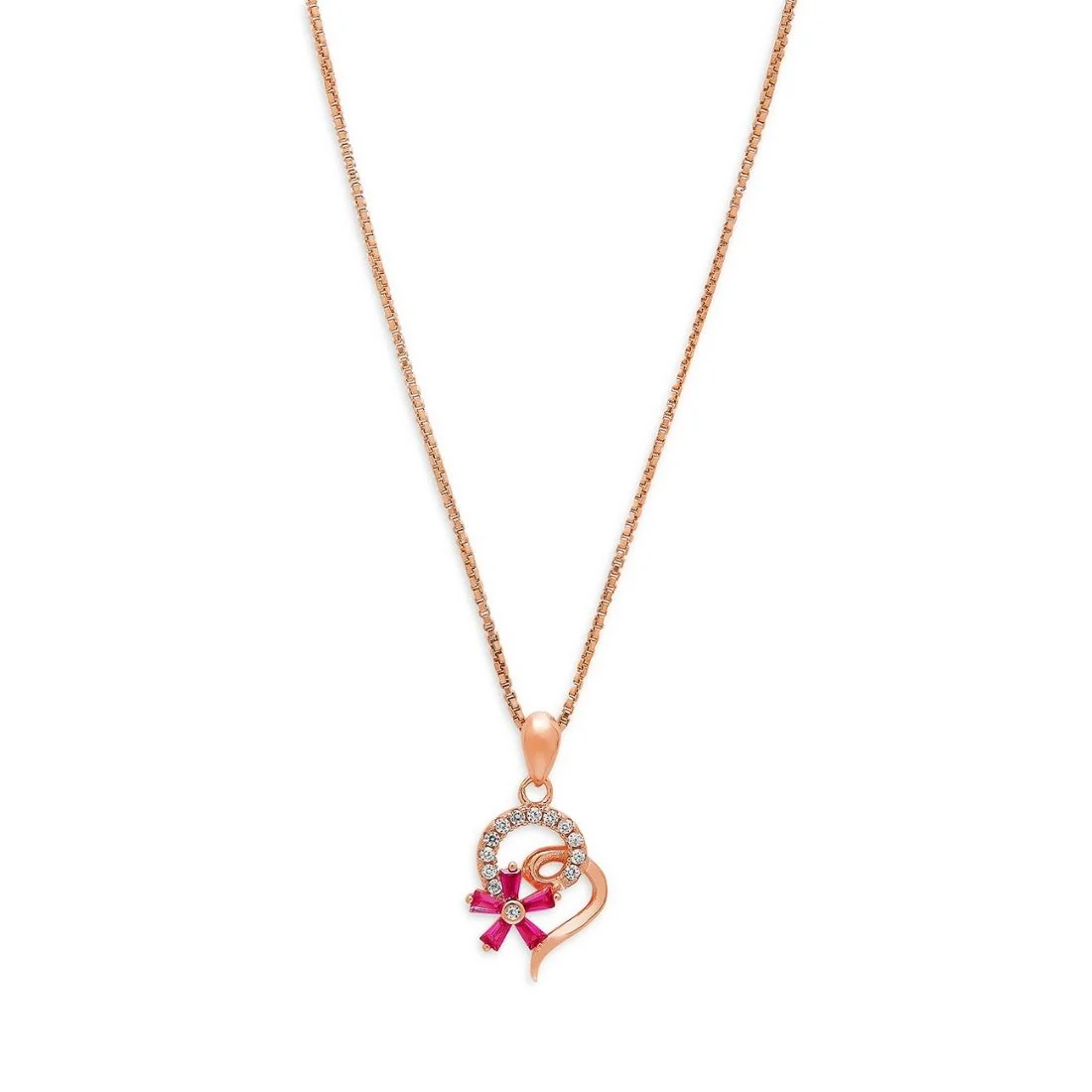 Floral Circles Rose Gold Plated 925 Sterling Silver Women's Pendant - Image 5
