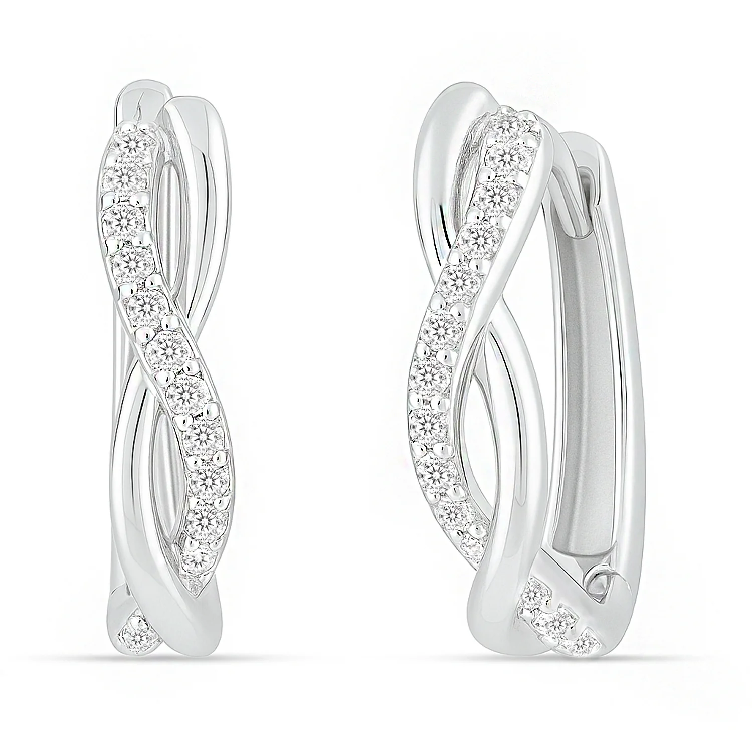 Our Infinite Love Silver Hoop
Rhodium Plated Earrings - Image 5