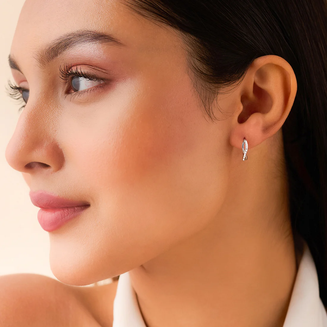 A Forever Promise Huggie Hoop
Rhodium Plated Earrings - Image 4