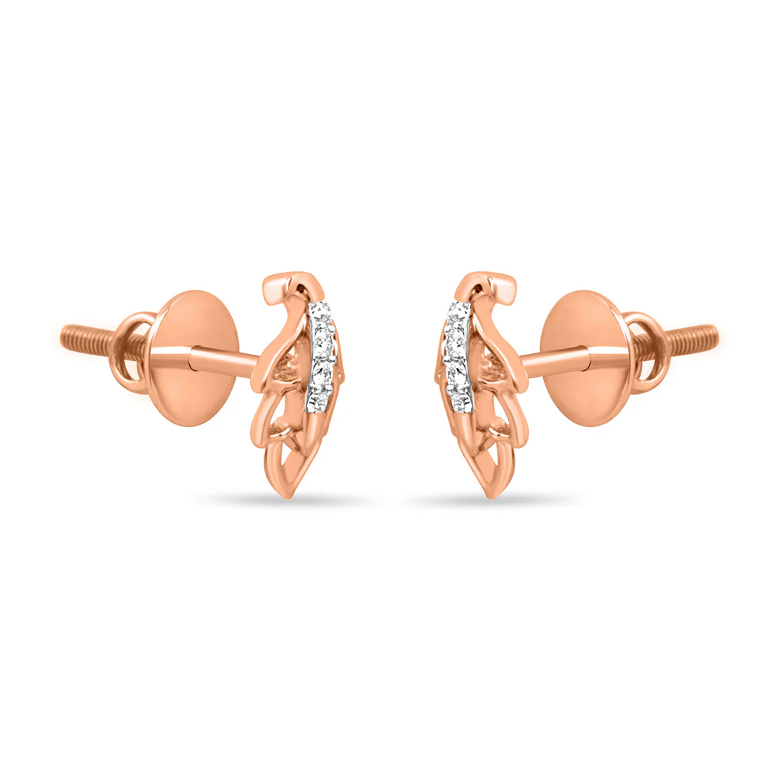 Leaf Gold Earrings with Lab-Grown Diamonds - Image 8