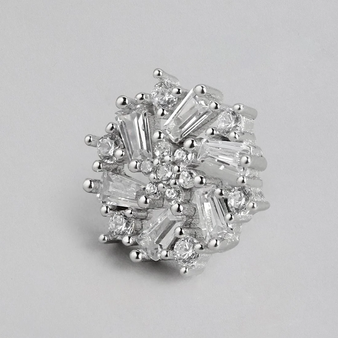 Floral Radiance Rhodium-Plated CZ 925 Sterling Silver Jewelry Set - Image 5