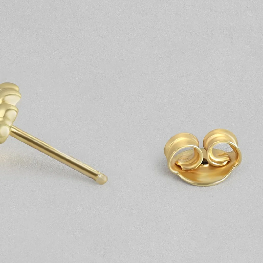 Floral Solitaire Gold Plated 925 Sterling Silver Studs - Image 5