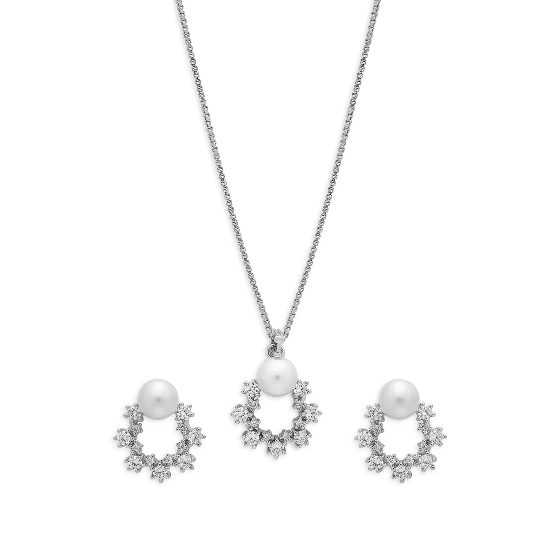 Floral Symphony Ensemble Rhodium-Plated 925 Sterling Silver Jewelry Set - Image 3