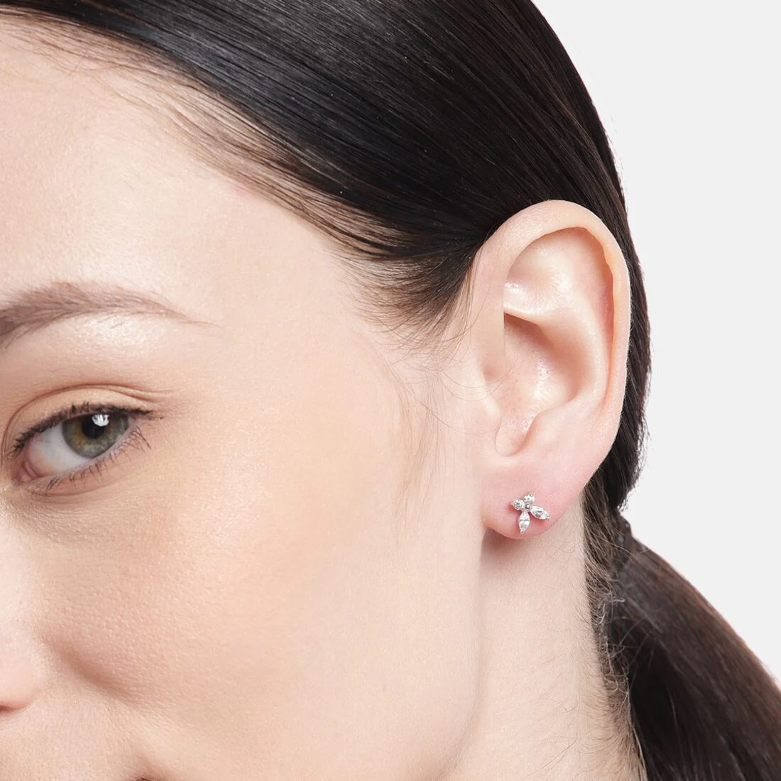 Fluttering Beauty Rhodium Plated 925 Sterling Silver Butterfly Stud Earring - Image 3