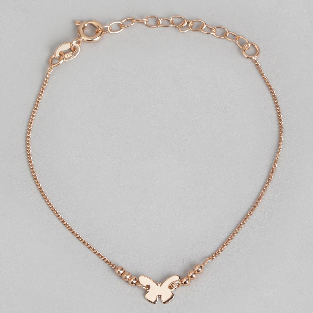 Fluttering Elegance Rose Gold-Plated 925 Sterling Silver Bracelet - Image 6