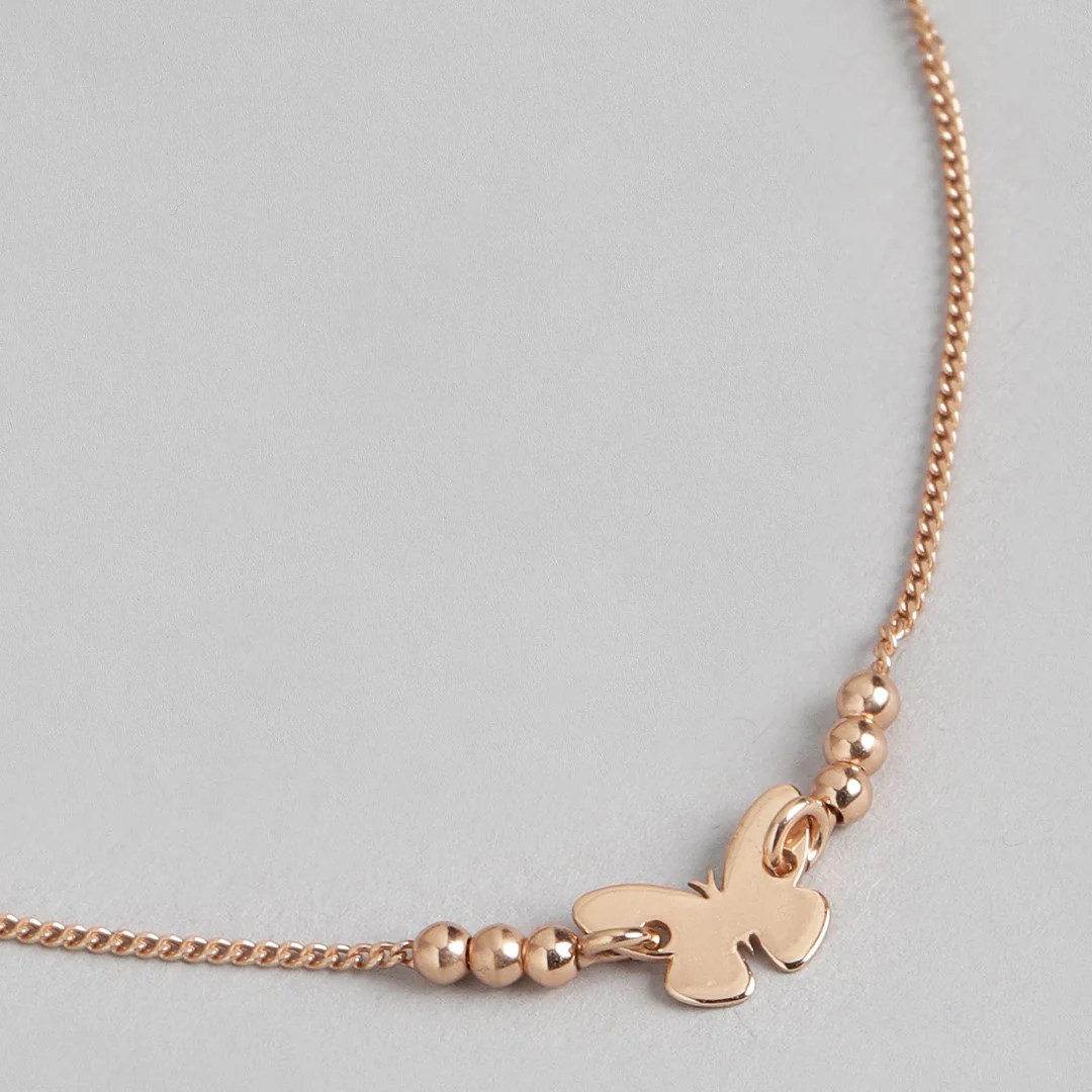 Fluttering Elegance Rose Gold-Plated 925 Sterling Silver Bracelet - Image 8