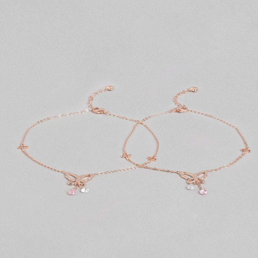 Fluttering Grace Rose Gold Plated 925 Sterling Silver Anklet Gift Hamper - Image 6