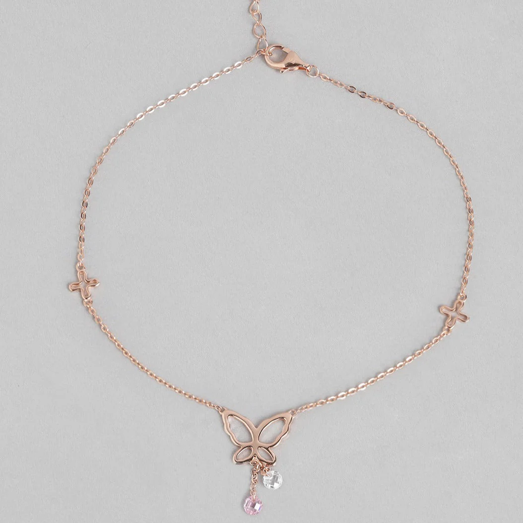 Fluttering Grace Rose Gold Plated 925 Sterling Silver Anklet Gift Hamper - Image 7