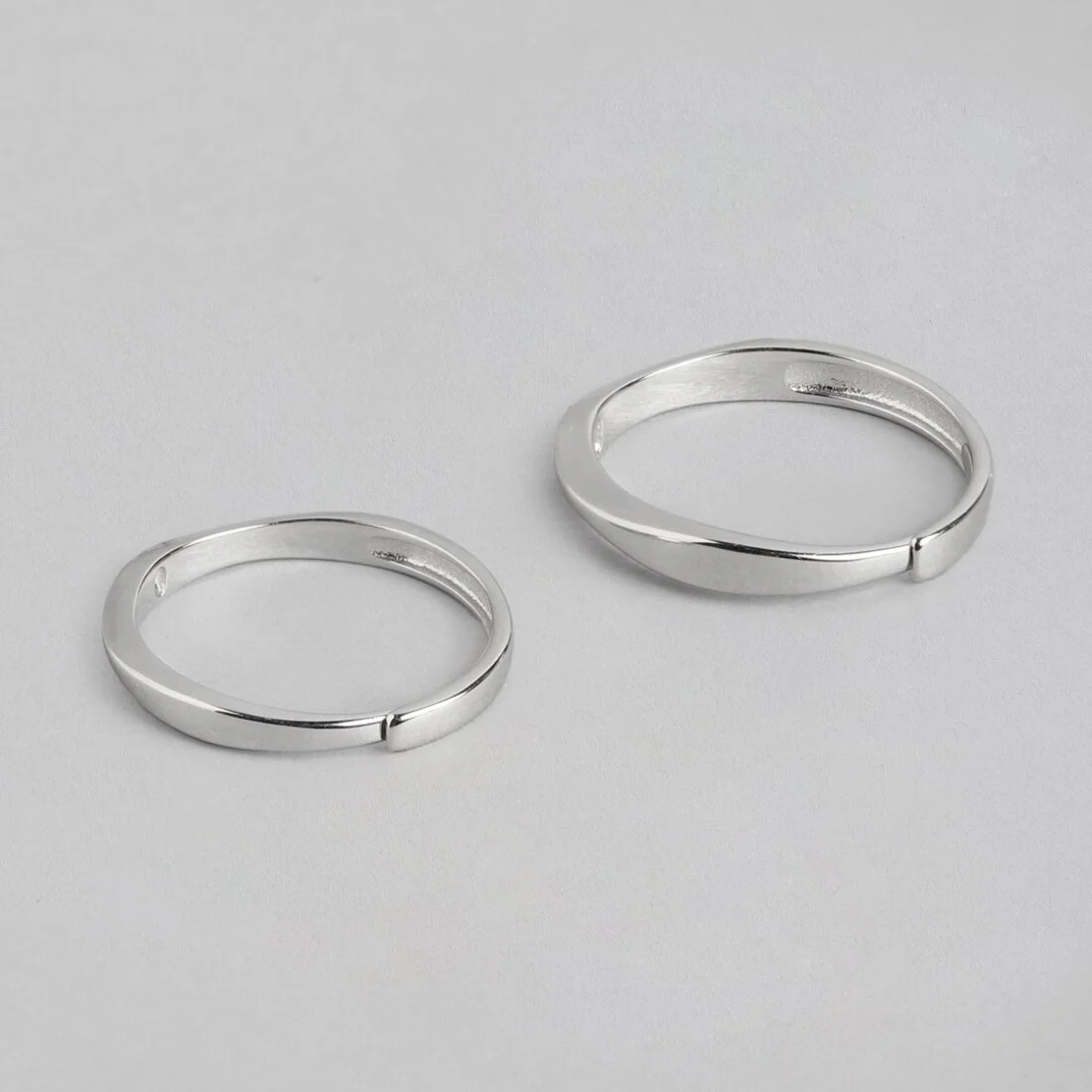 Forever Bonded Rhodium-Plated 925 Sterling Silver Couple Ring (Adjustable) - Image 7
