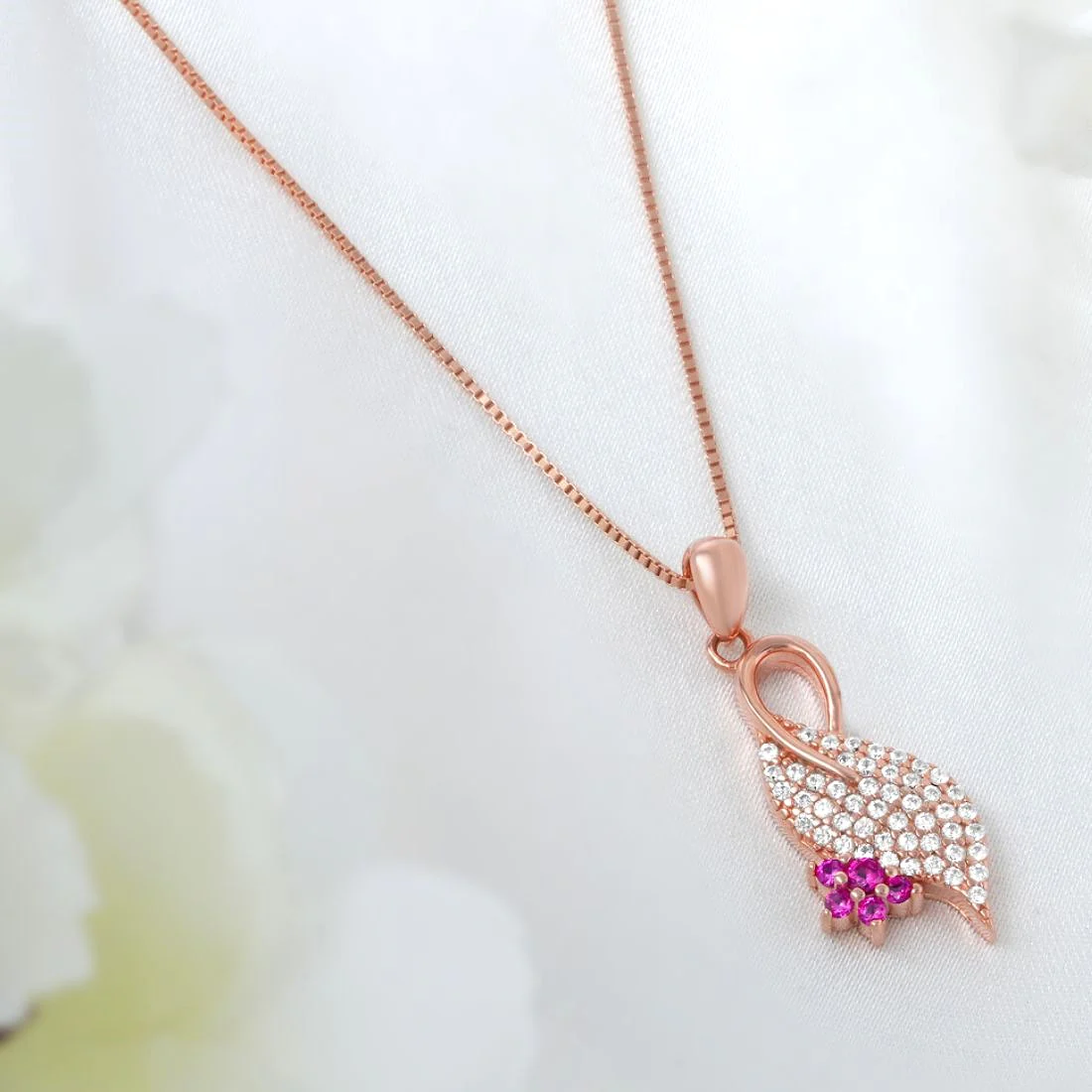 Forever in Bloom Rose Gold Plated 925 Sterling Silver Pendant