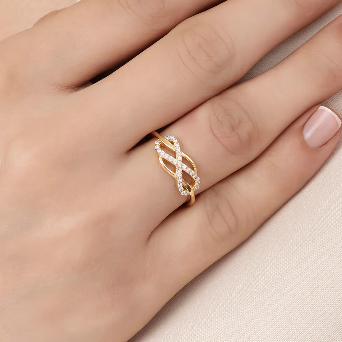 Forever Intertwined Gold Plated 925 Sterling Silver Ring - Image 3