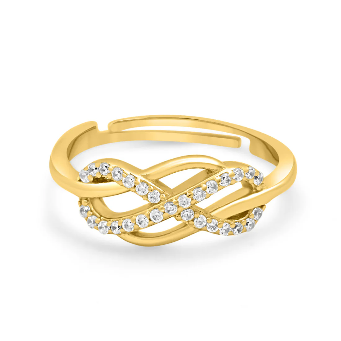 Forever Intertwined Gold Plated 925 Sterling Silver Ring - Image 4