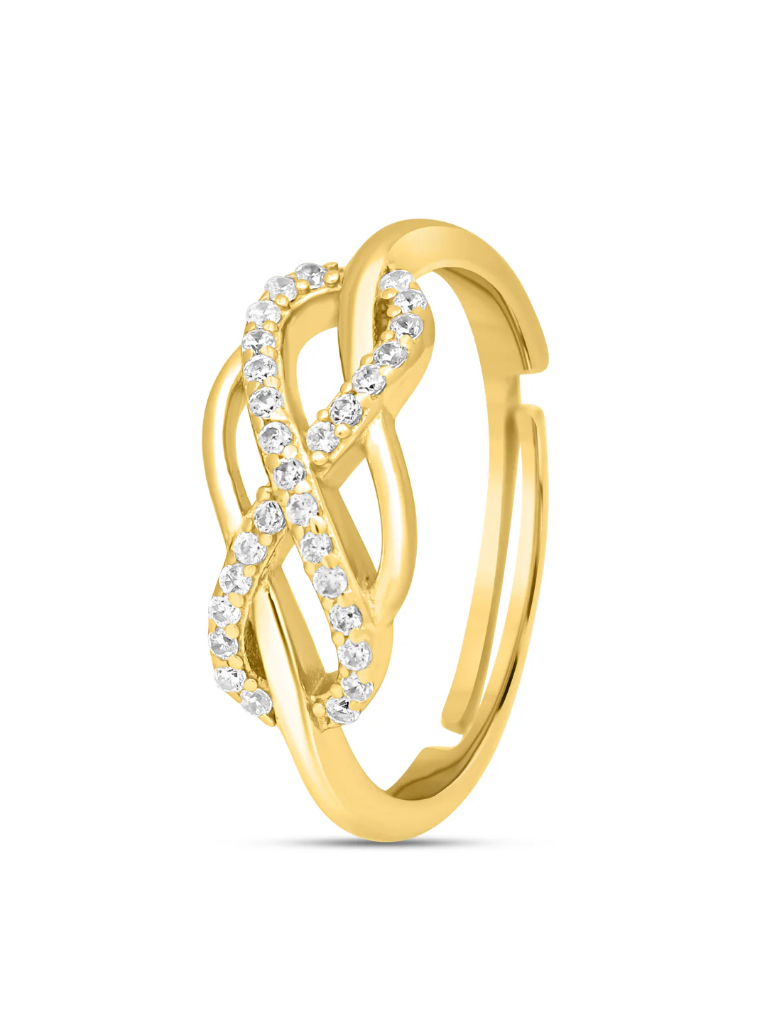 Forever Intertwined Gold Plated 925 Sterling Silver Ring - Image 5
