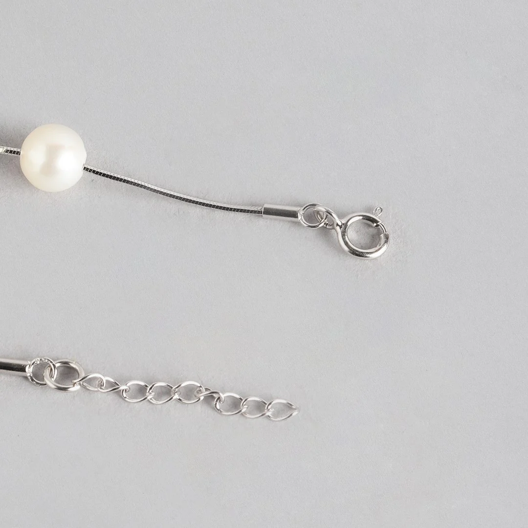 Freshwater Pearl Rhodium Plated 925 Sterling Silver Jewellery Set - Image 9