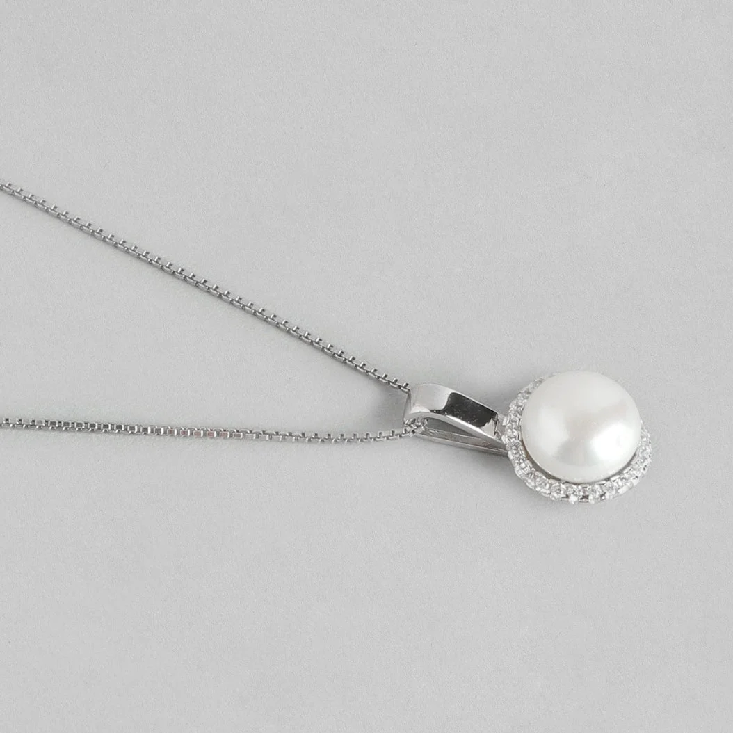 Freshwater Pearl 925 Sterling Silver Pendant with Chain - Image 5