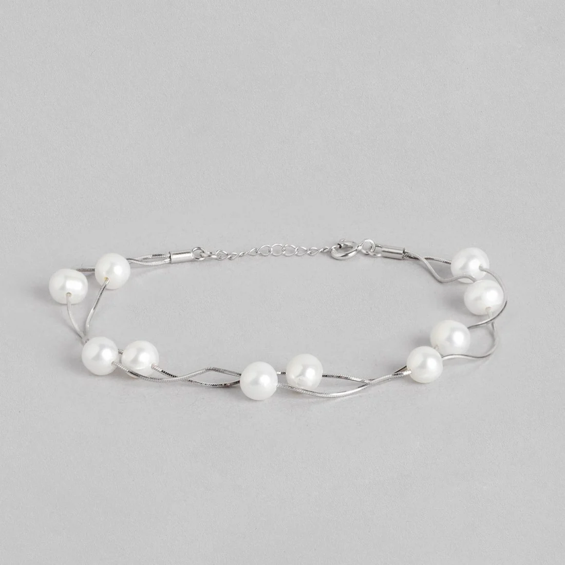 Freshwater Pearl Rhodium Plated 925 Sterling Silver Jewelery set - Image 8
