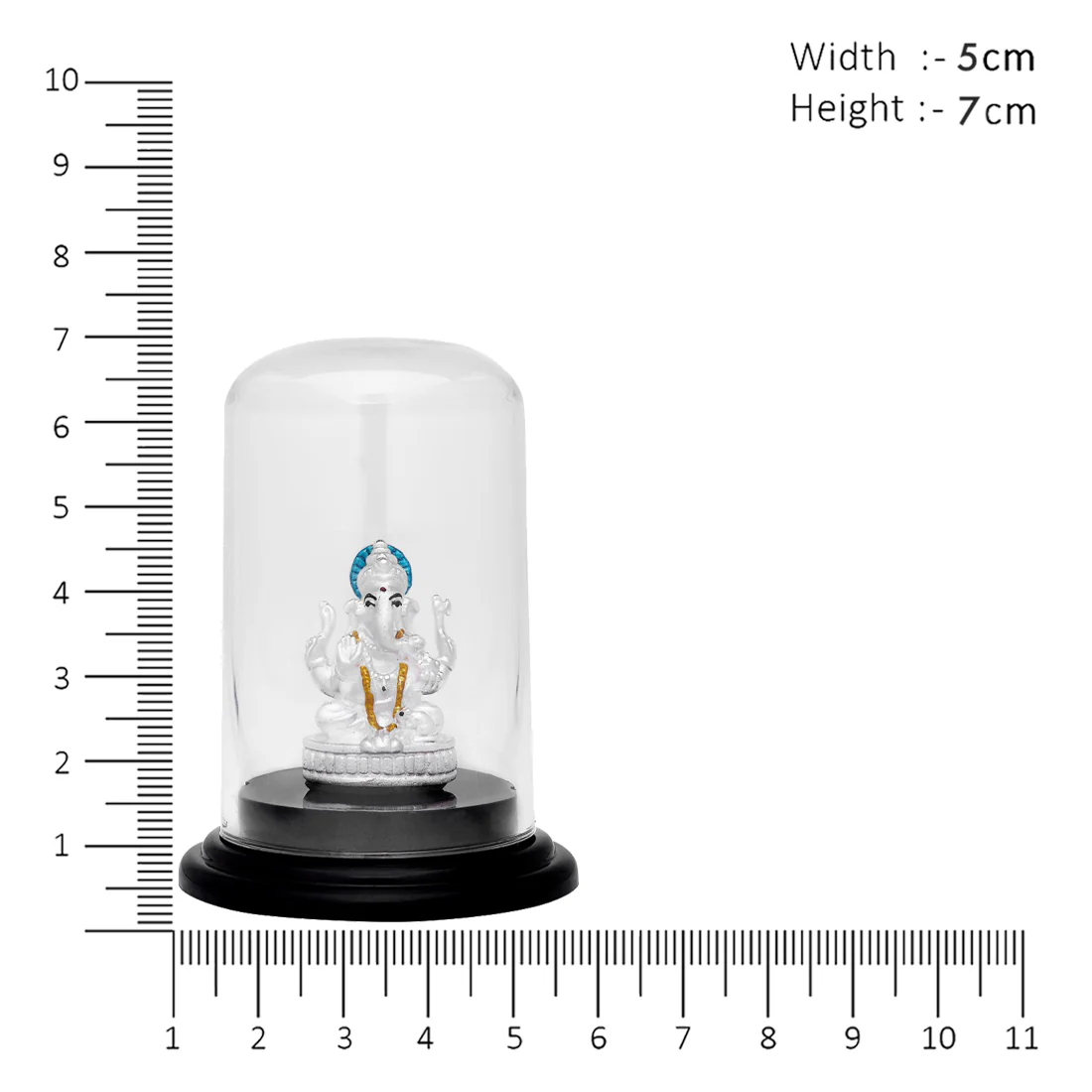 Ganesha's Grace Rhodium-Plated 999 Silver Idol - Image 6