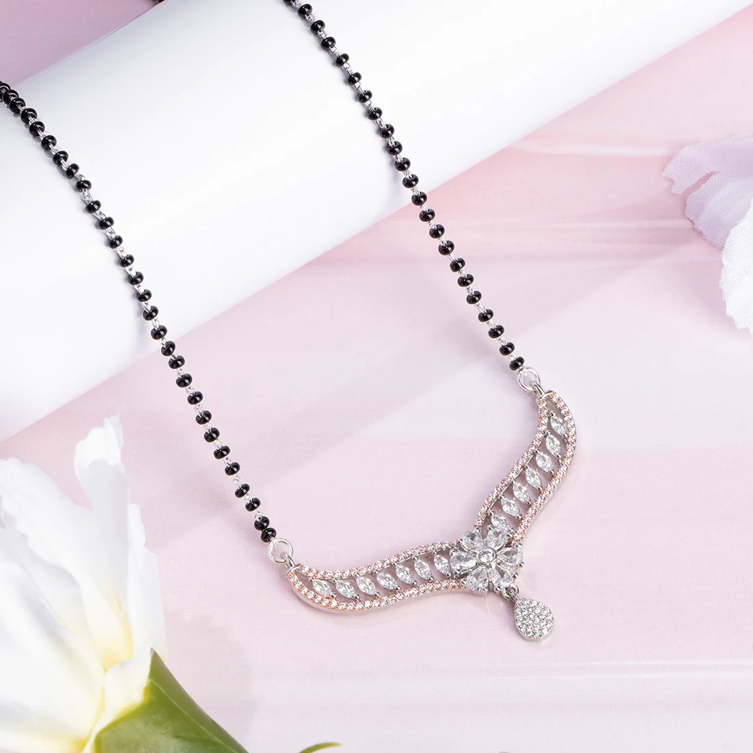 Garden Serenade Dual Tone CZ 925 Sterling Silver Mangalsutra - Image 2
