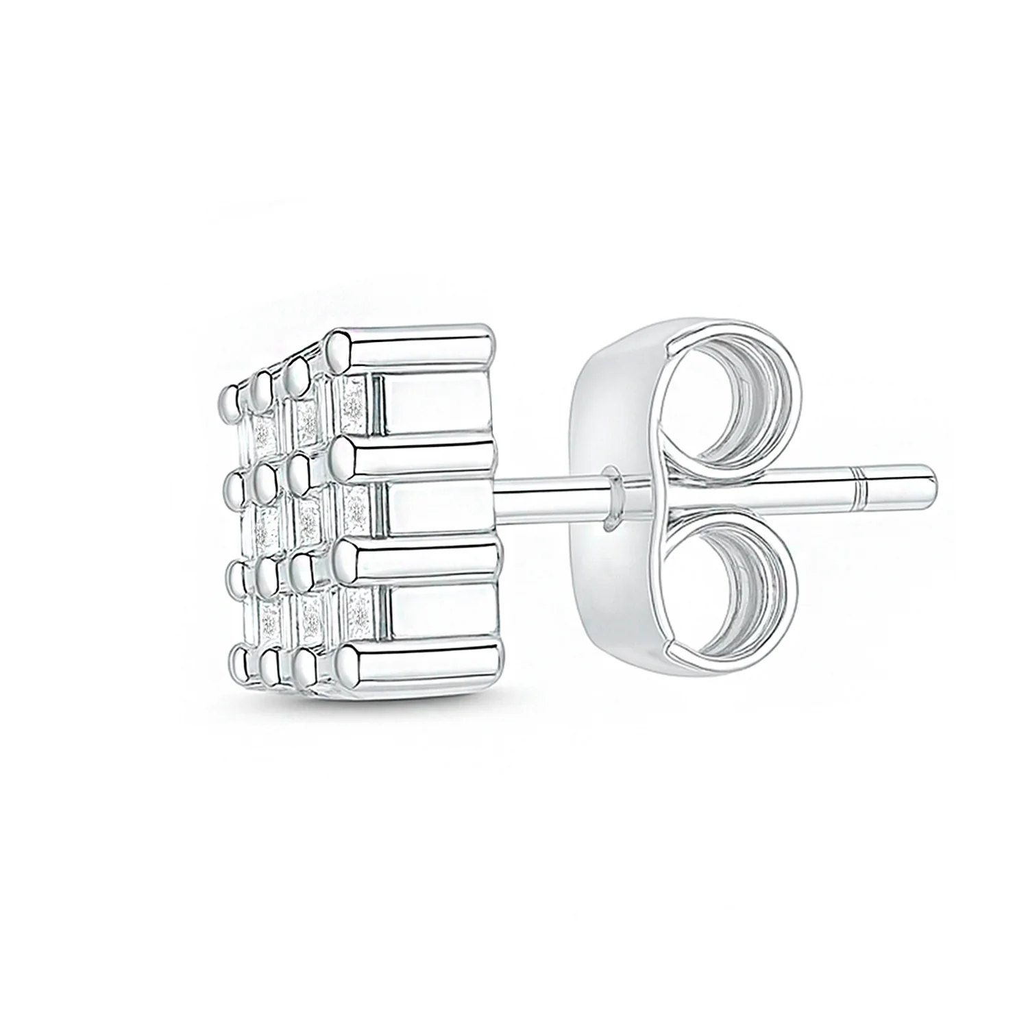 Sky Full of Light Silver Stud Rhodium Plated Earrings - Image 6