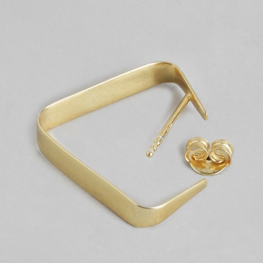 Geometrical Gold Plated 925 Sterling Silver Hoops - Image 6