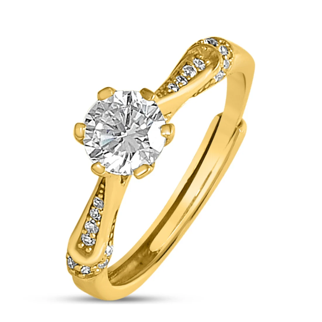 Gilded Allure Adjustable Gold Plated 925 Sterling Silver Ring (Adjustable) - Image 5
