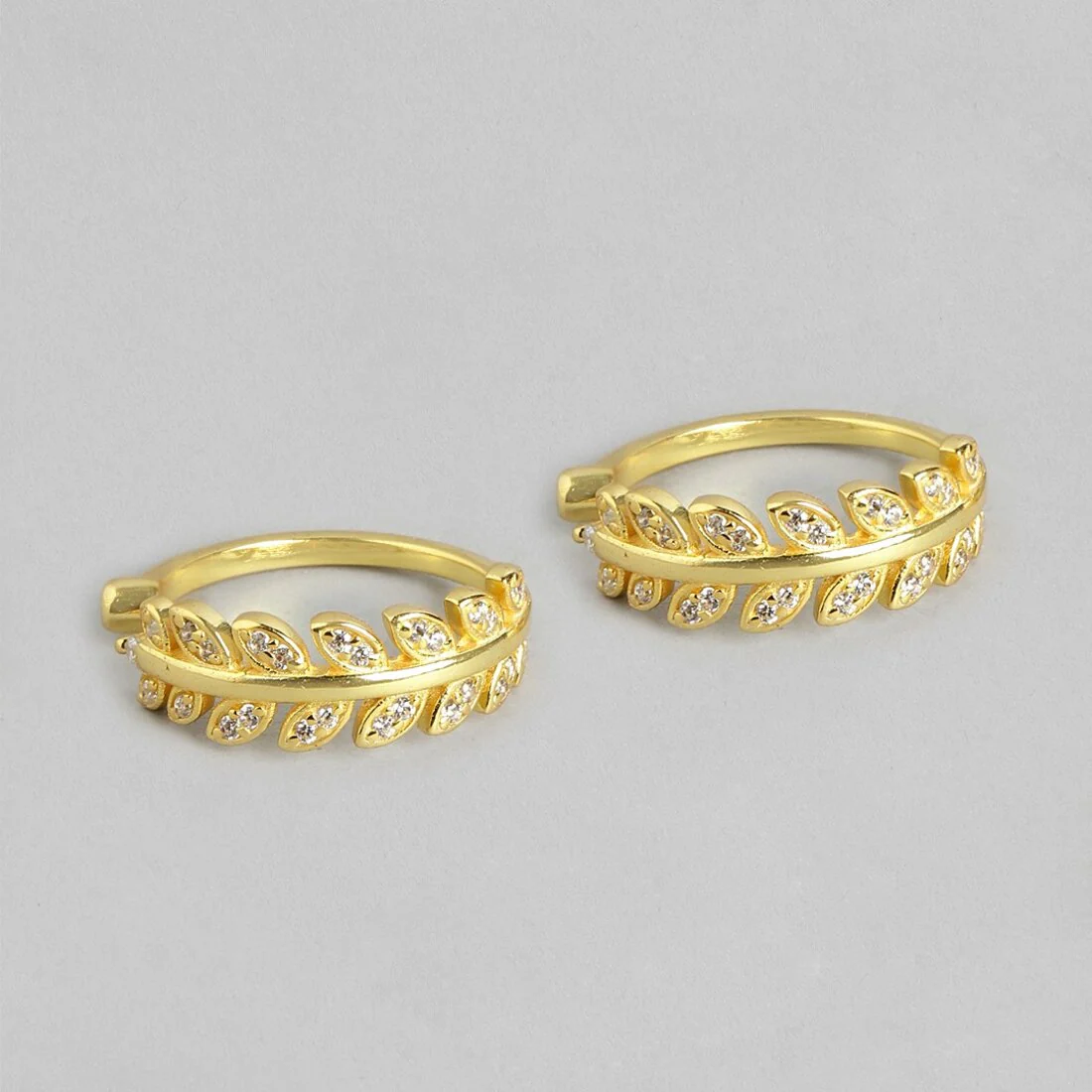 Glamorous Leaf 925 Sterling Silver Gold Plated Toe Ring - Image 6