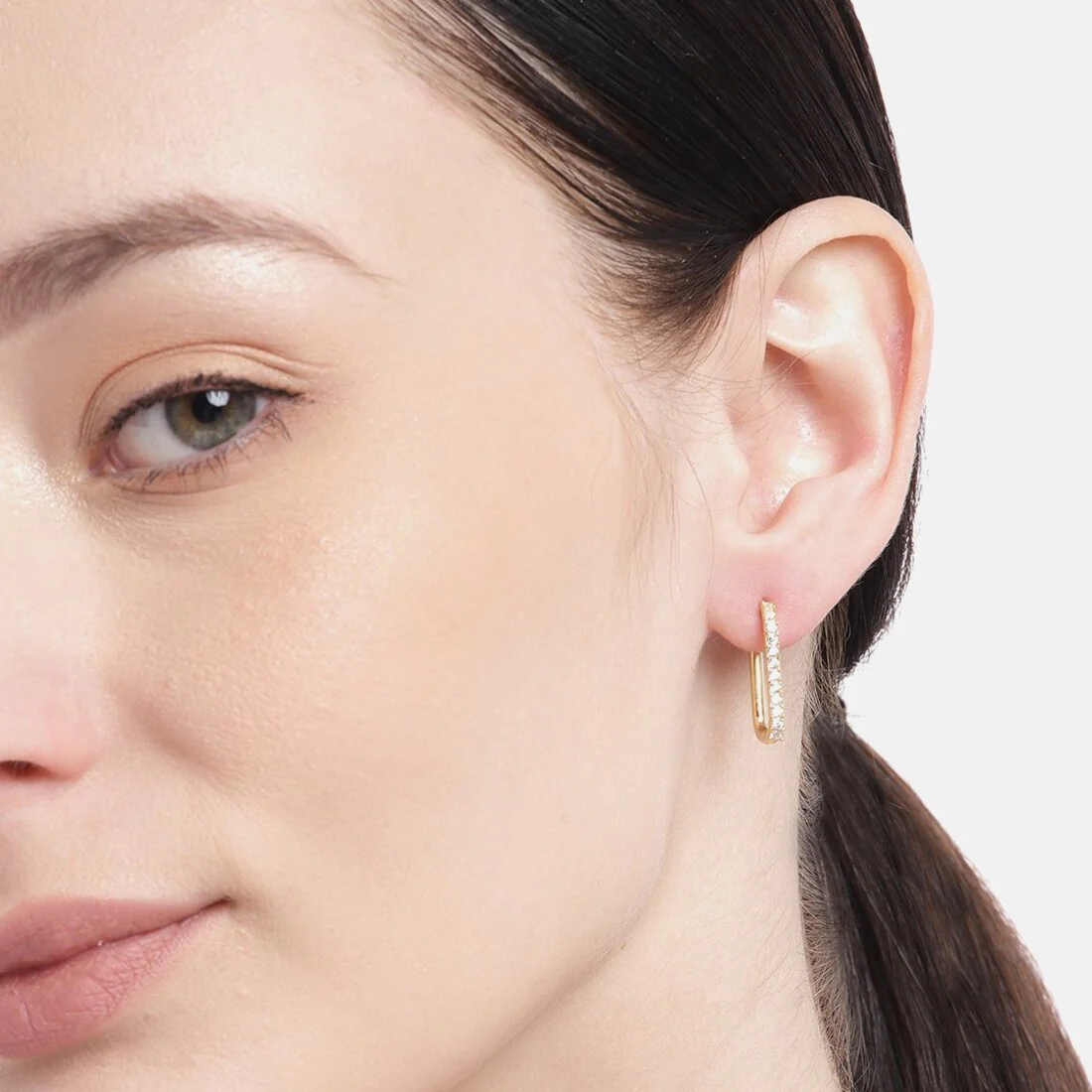 Gleaming Circles Gold-Plated 925 Sterling Silver Hoop Earrings - Image 2