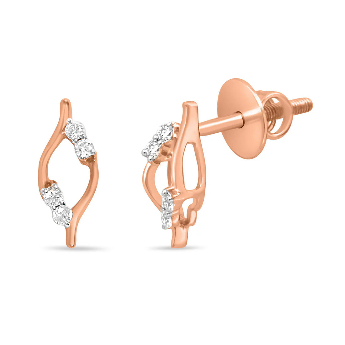 Gleaming Gold Earrings with Lab-Grown Diamonds - Image 5