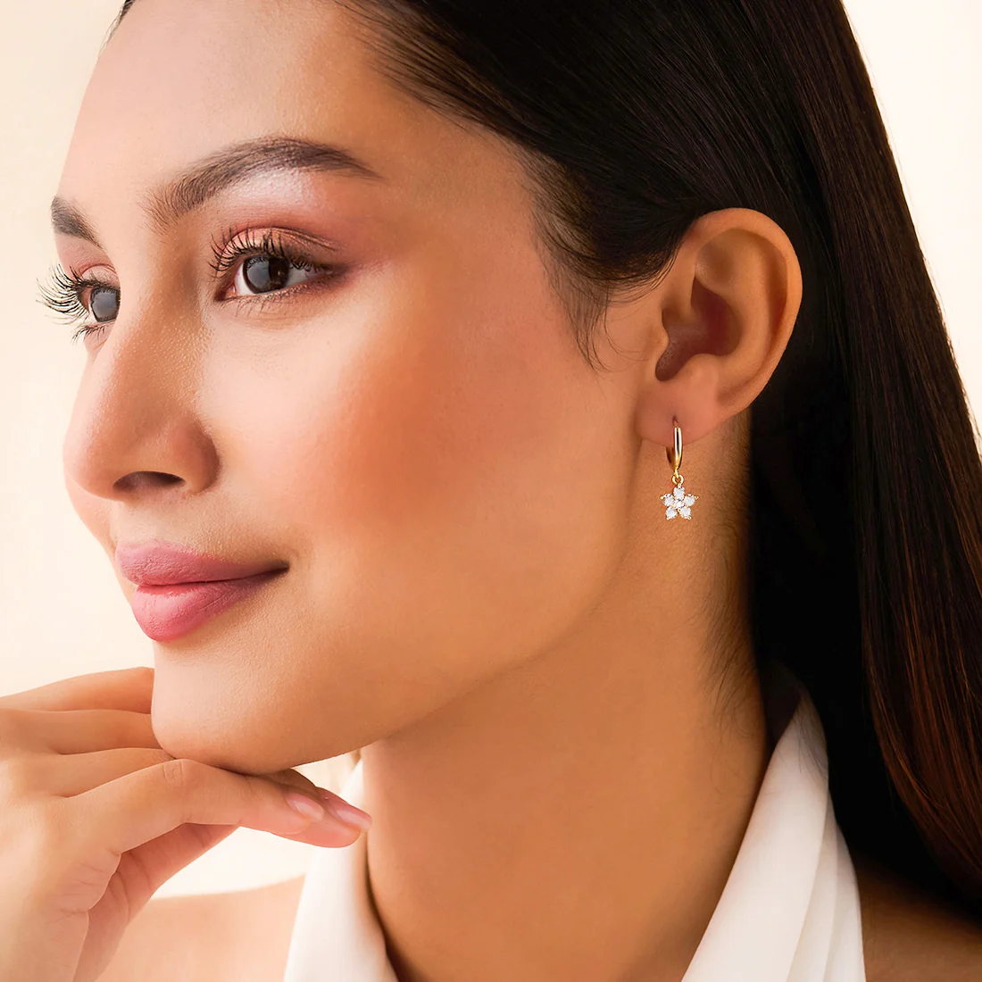 A Falling Star Silver Hoop Gold Plated Earrings - Image 11