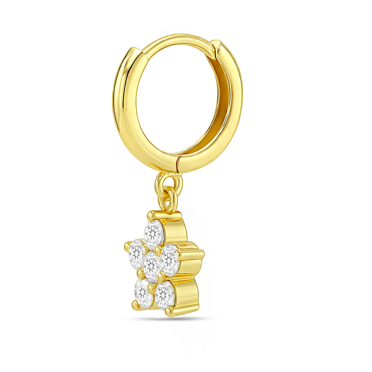 A Falling Star Silver Hoop Gold Plated Earrings - Image 8
