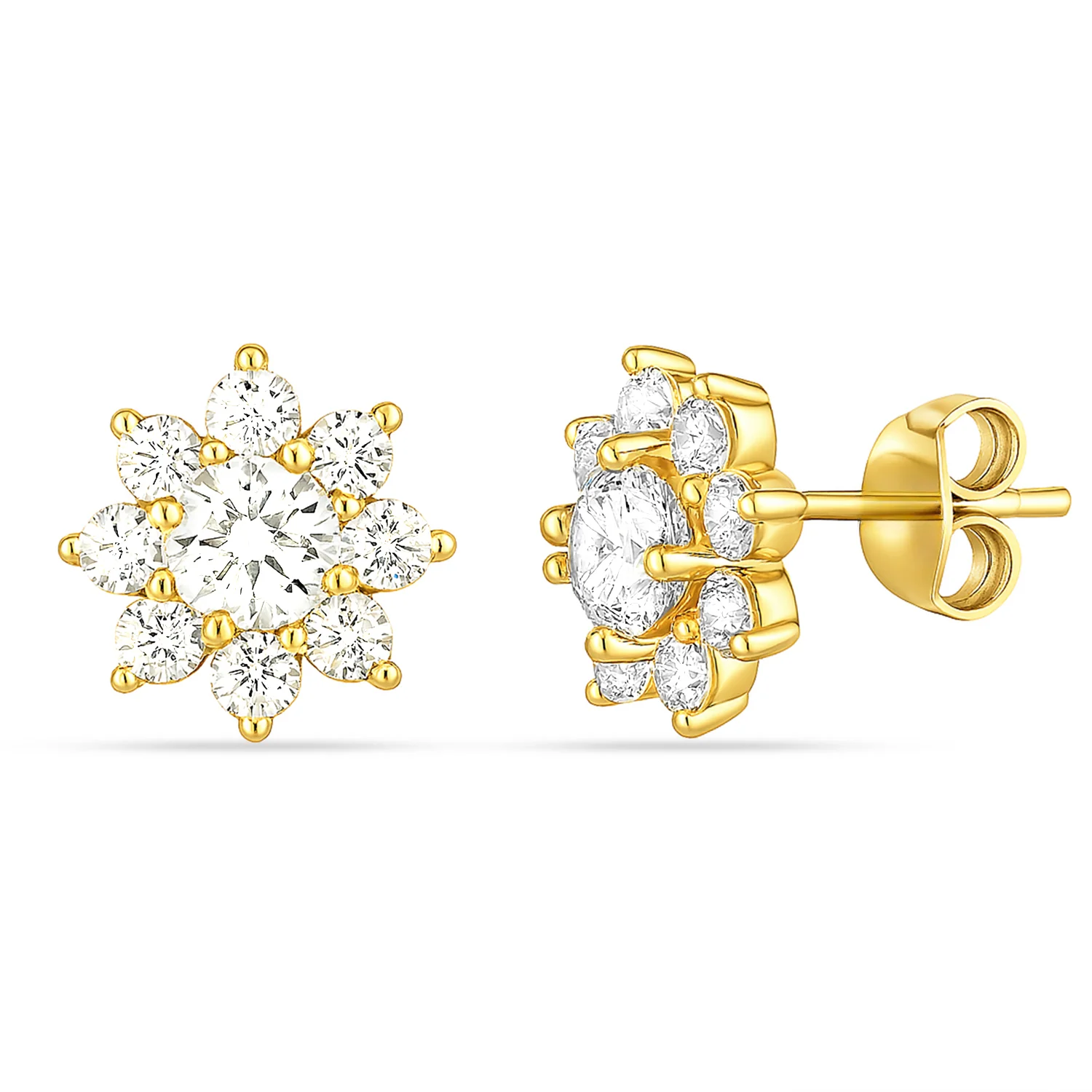 Morning Dew Petal Stud Gold Plated Earrings - Image 5