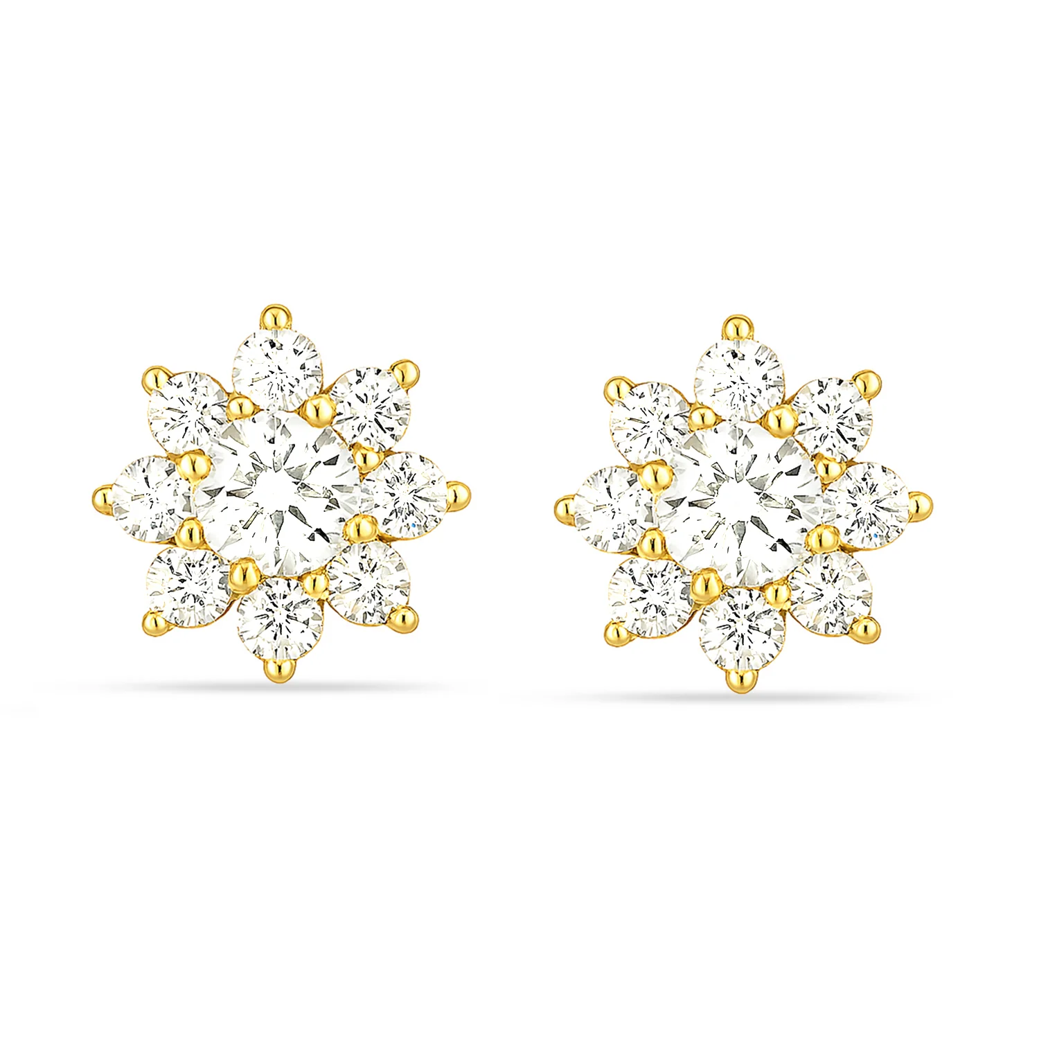 Morning Dew Petal Stud Gold Plated Earrings - Image 6