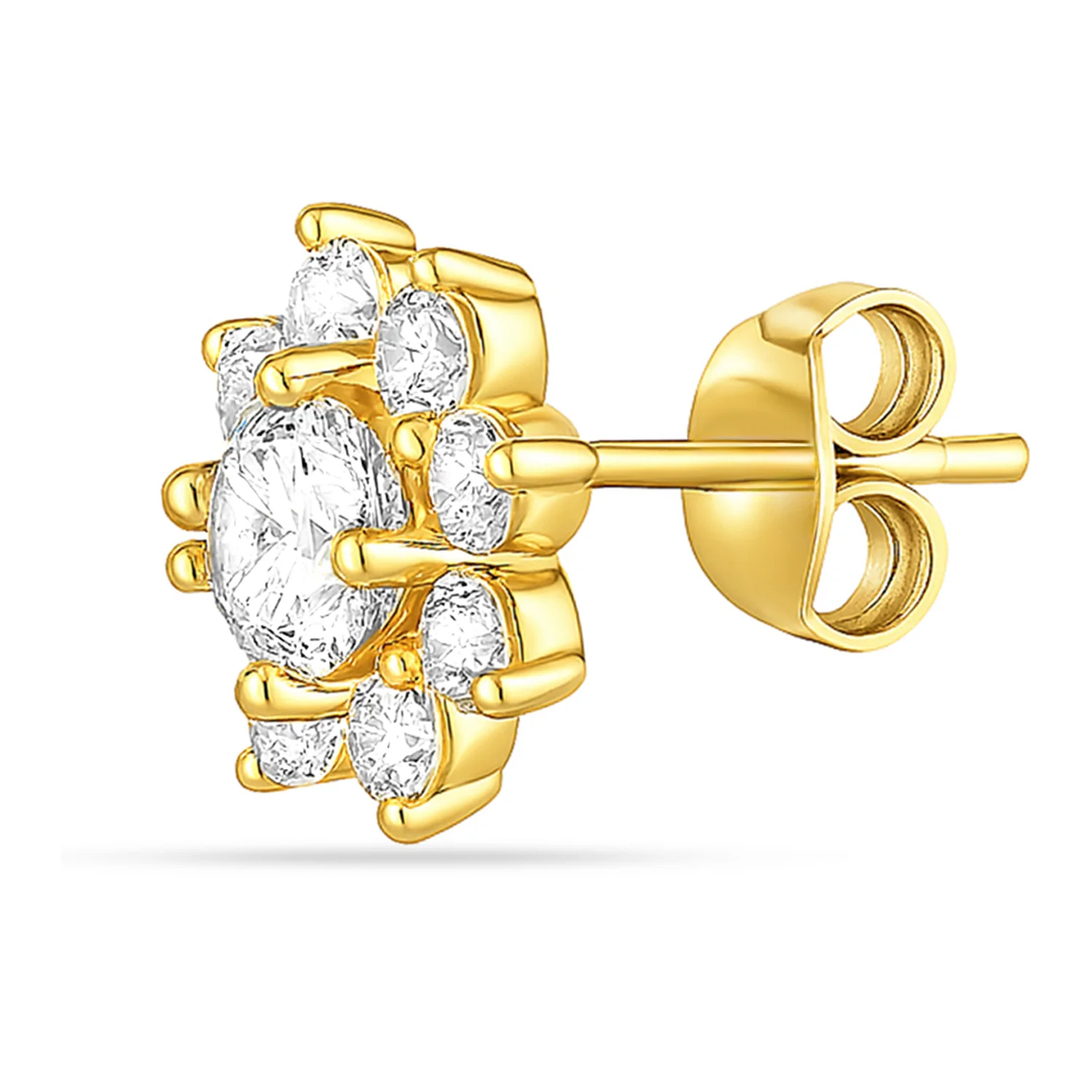 Morning Dew Petal Stud Gold Plated Earrings - Image 7