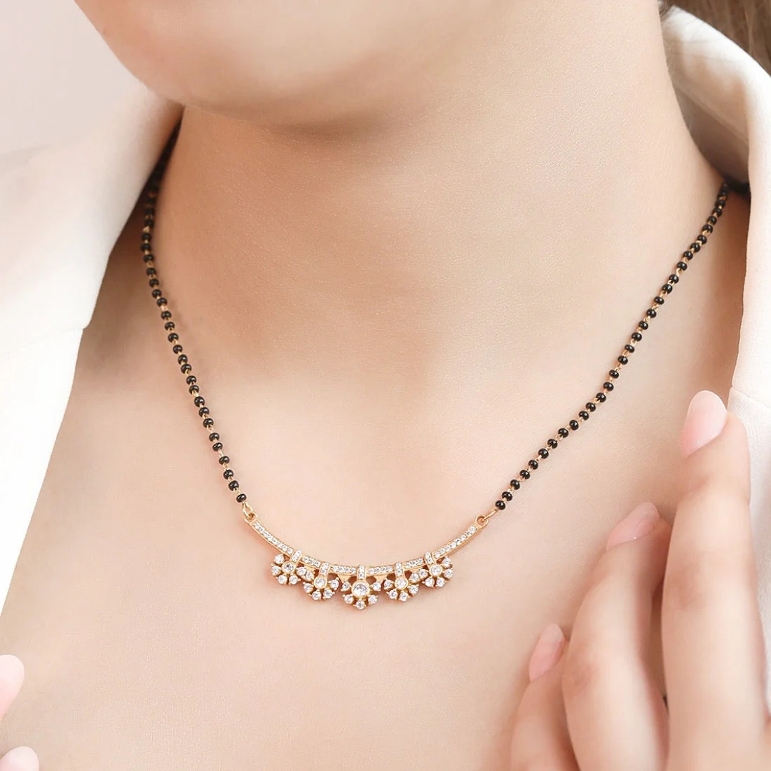 Gold Plated Flower 925 Sterling Silver Mangalsutra Gift Hamper - Image 2