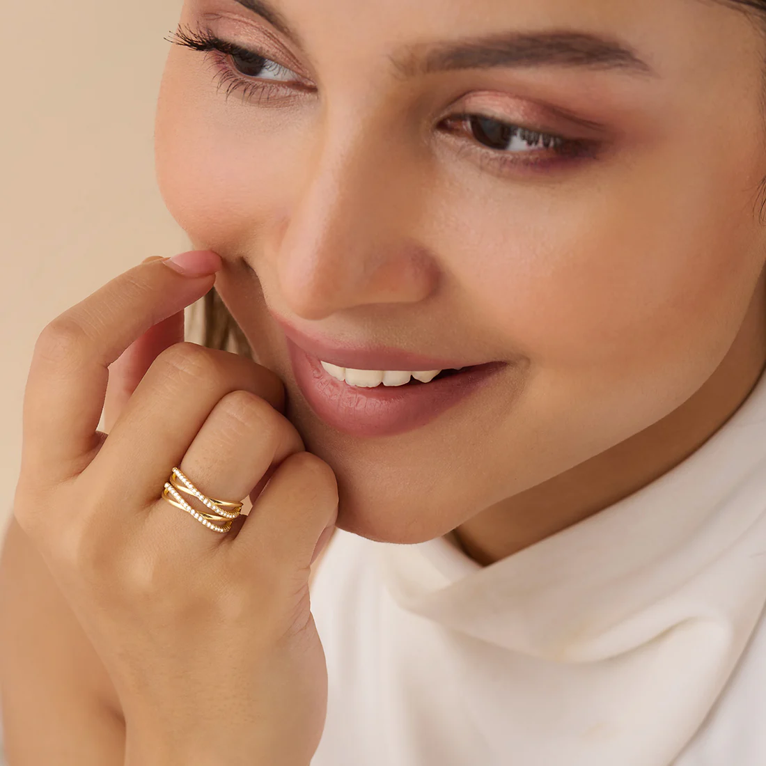 Embrace of Infinite Grace Gold Plated Ring (Adjustable) - Image 3